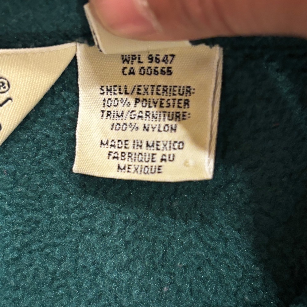 Eddie Bauer Mens Vintage Polartec Fleece Jacket Forest Green Full Zip Large - Picture 5 of 9